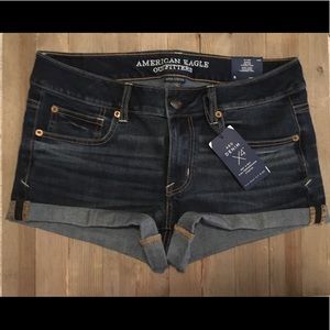 American Eagle - Dark Wash Shortie Shorts - Size 8
